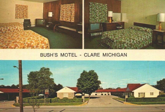 Bushs Motel - Old Postcard